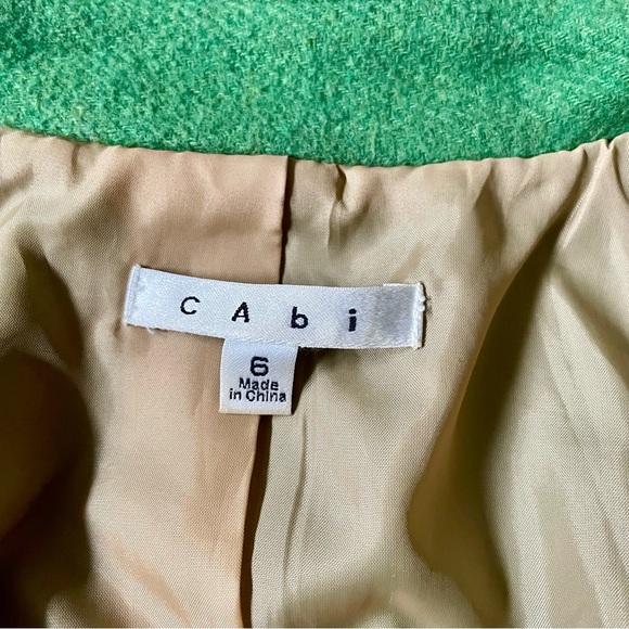 CAbi 659 Peacoat Clover Green Double Breasted Wool Blend Size 6 - Picture 5 of 6